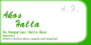 akos halla business card